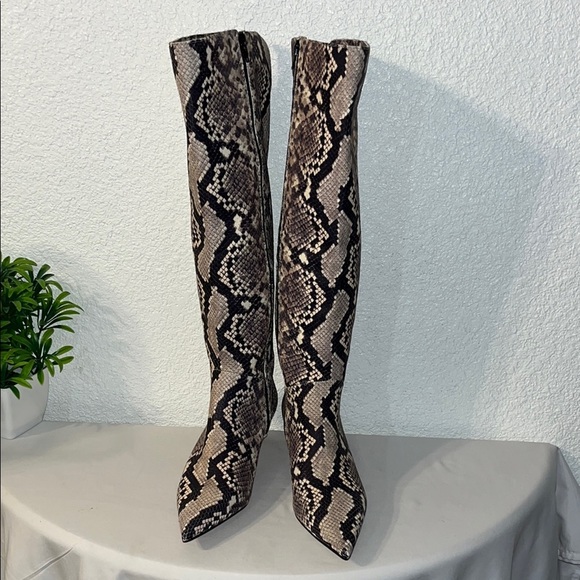 Gianni Bini Gray and Cream Over the Knee Boots - Picture 2 of 15